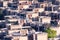 Concrete residential houses packed closely together