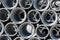 Concrete round pipes heap