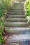 Concrete stairs leading to the gardens at Ravins Gardens State Park in Palatka, FL, USA