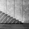 Concrete stairs over wall. 3d render illustration