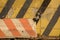 Concrete Striped Barricade alongside a well used New York City H