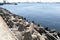Concrete tetrapod at coast line to prevent erosion and protection