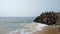 Concrete tetrapods, Pozhikkara beach, Kollam district, Kerala, seascape view