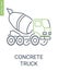 Concrete truck icon, construction mixer vehicle icon