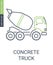 Concrete truck icon, construction mixer vehicle icon