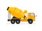 Concrete truck icon. Mixer cement truck side view in flat style design. industry equipment machine. Construction machinery for pou