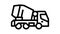 concrete truck line icon animation