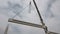 Concrete truss is hanging on crane`s chain