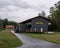 Concrete, USA - September 15: Eagles Nest Motel end RV Park in autumn rainy day cloudy sky