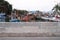 Concrete wall. Local fisherman port, fisherman boat mooring. Fisherman village near Pattaya beach, Thailand. South East