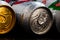 Condensation water droplets on beer cans isolated on black. Bucharest, Romania, 2020