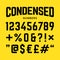 Condensed numbers, industrial bold style font