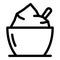 Condiment bowl icon, outline style