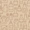 Condiments and sauce bottles icons pattern