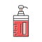 conditioner keratin bottle with pump color icon vector illustration