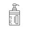 conditioner keratin bottle with pump line icon vector illustration