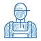 Conditioner Repairman Worker doodle icon hand drawn illustration