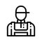 Conditioner Repairman Worker Vector Thin Line Icon