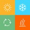 Conditioning icons set for simple flat style weather ui design