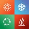 Conditioning icons set for simple flat style weather ui design