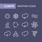 Conditioning icons set for simple flat style weather ui design