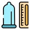 Condom length icon vector flat