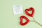 condom pack and hearts