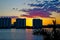 Condominium buildings in Miami, Florida during sunset