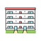 condominium house color icon vector illustration