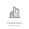 condominium icon vector from building architecture collection. Thin line condominium outline icon vector illustration. Outline,
