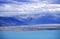 Condor in flight and Andes Mountains near El Calafate, Patagonia, Argentina