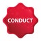 Conduct misty rose red starburst sticker button
