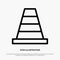 Cone, Construction, Tool Line Icon Vector