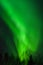 Cone of green aurora light
