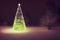 Cone Green Christmas tree at night. Xmas tree as a symbol of Christmas of the birth of the Savior