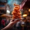A cone of hot and crispy onion rings