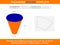 Cone Ice cream D1 1.5xD2 3xH 6 inch Dieline Template