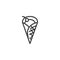 Cone ice cream waffle line icon