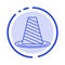 Cone, Protection, Road, Roadblock, Stop, Warning Blue Dotted Line Line Icon