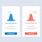 Cone, Protection, Road, Roadblock, Stop, Warning  Blue and Red Download and Buy Now web Widget Card Template