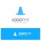 Cone, Protection, Road, Roadblock, Stop, Warning Blue Solid Logo with place for tagline