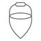 Cone sand bucket thin line icon. Handle metal cone tool for firefighting outline style pictogram on white background