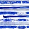 Conecte and thick blue stripes of watercolor paint on white background