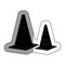 cones caution sign icon