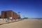 Coney Island Beach and the famous Coney Island Boardwalk outside the New York Aquarium in Brooklyn