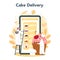 Confectioner online service or platform. Online cake delivery.