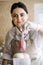 Confectioner small business, Arabic confectioner chef make heart shape Mirror Glaze mousse cake