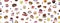 Confectionery, berries and cakes. Seamless pattern for decoration packaging, wallpaper and kitchen