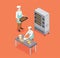 Confectionery Chef Isometric Composition