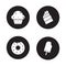 Confectionery icons set. Black